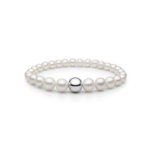 Bratara perle naturale albe si bilă argint DiAmanti 254-113B-G (Argint 925‰ 1,2 g.)